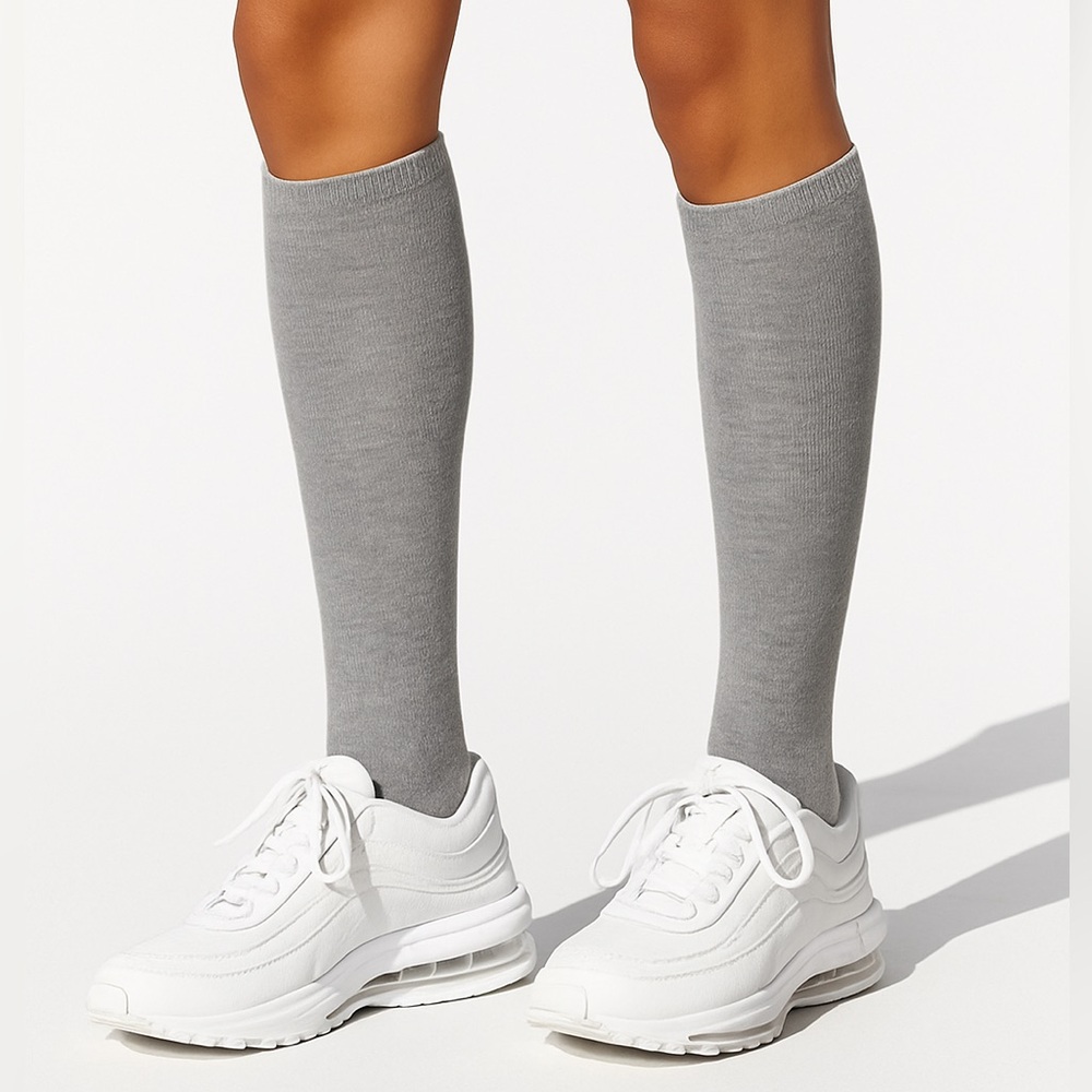 Gray Knee High Socks Over The Calf Women Tube Socks | Athletic Casual Long Socks